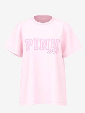PINK Victoria's Secret Campus Cotton Tee Short Sleeves - Tulip Pink - NWT